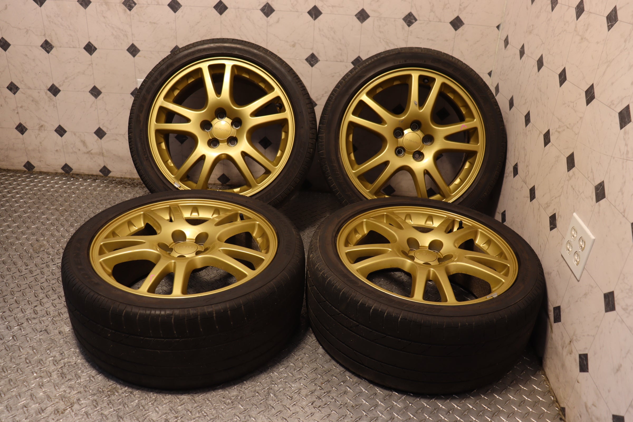 JDM Subaru WRX STI Version 7 Gold Wheels 17