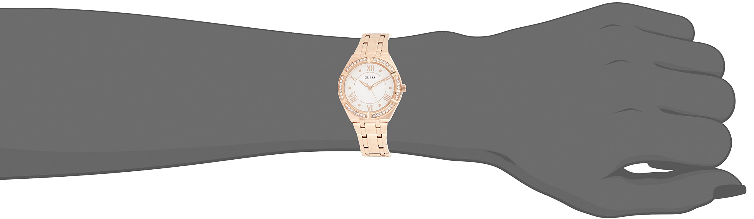 GUESS Women's Blue & Rose Gold-Tone Crystal Accented Silicone Watch - Elegant Fashion Accessory for Everyday Wear, Office & Special Occasions