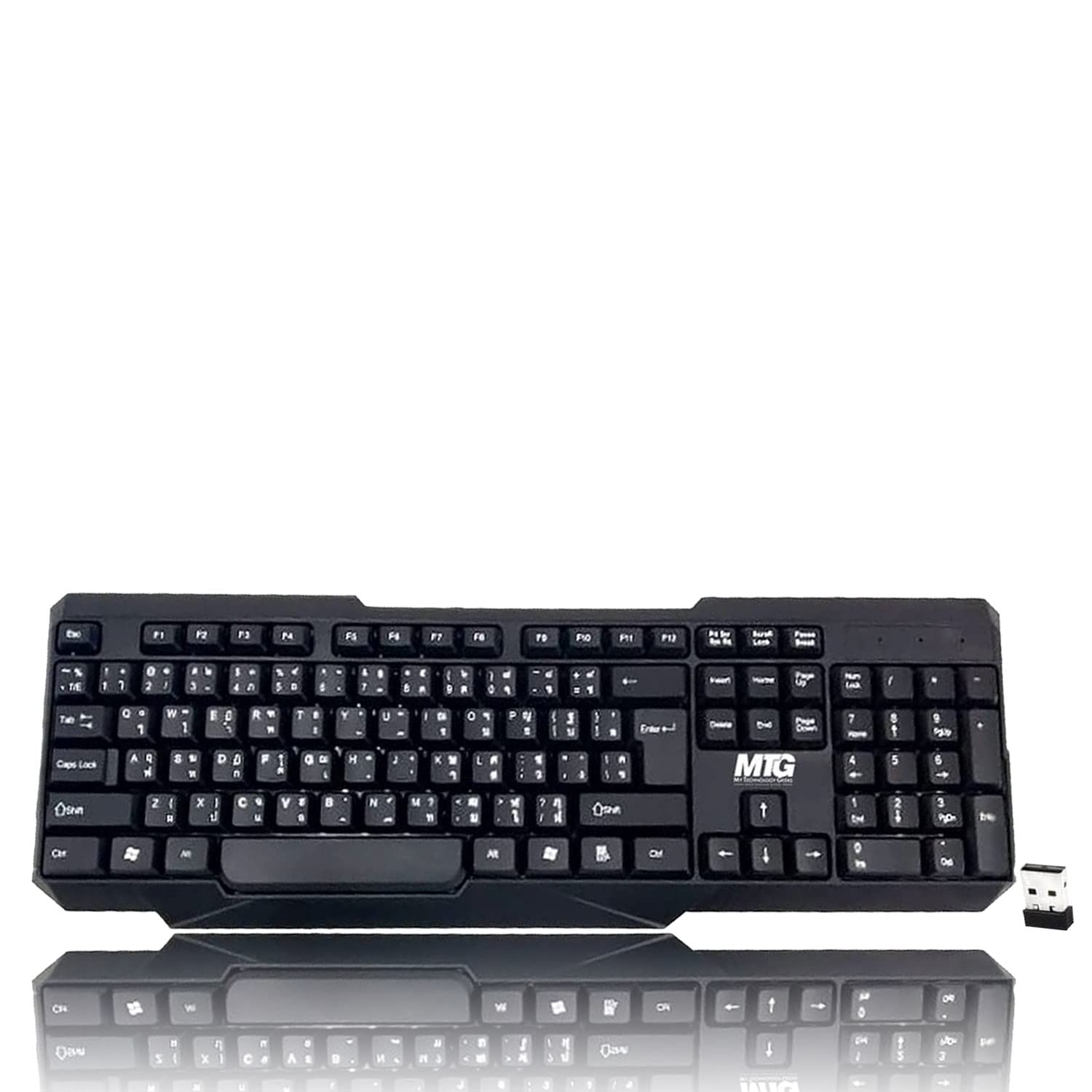 MTG Wireless Keyboard for Windows, Linux & Mac - 2.4GHz USB Receiver, Waterproof, 114 Keys Compact Design - Black (10-Pack) | Perfect for Office, Gaming & Home PC/Laptop Use