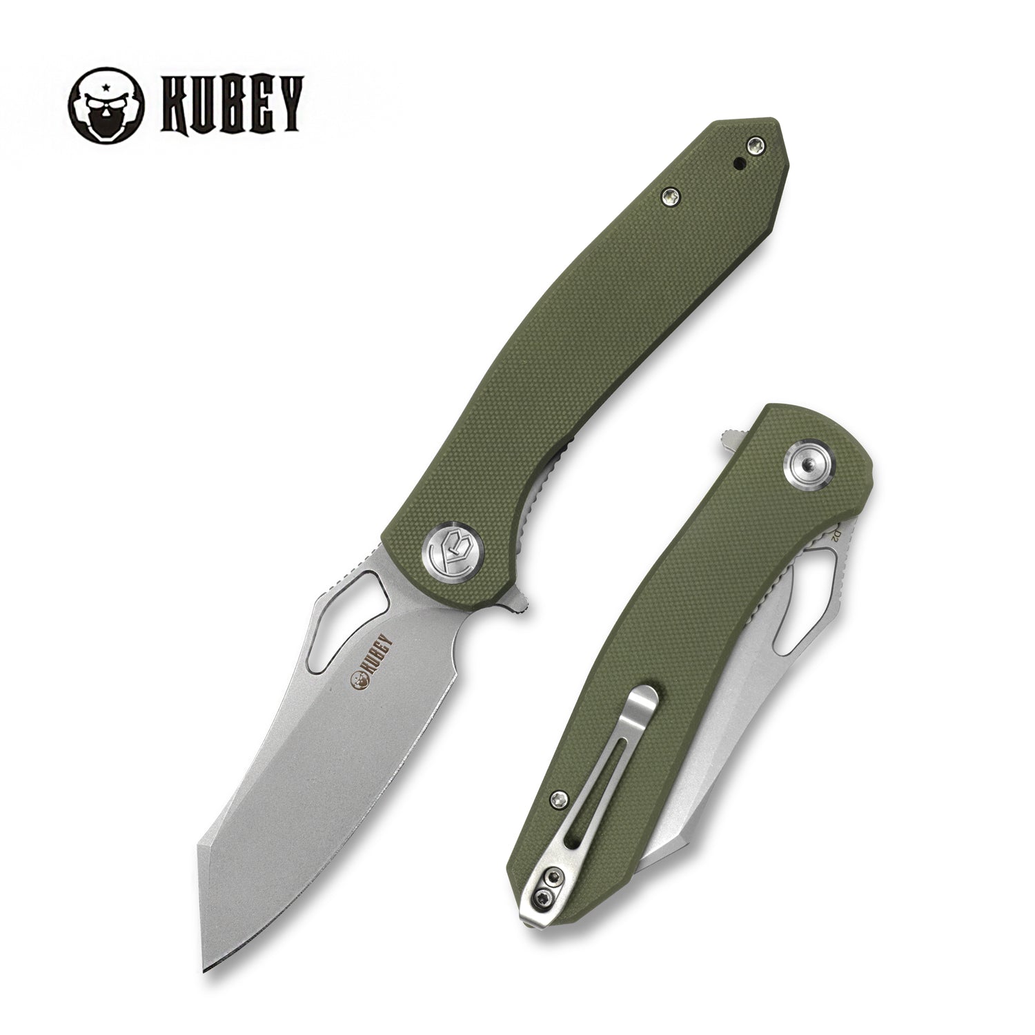 Kubey Drake Folding Knife - D2 Steel Blade, G10 Handle, Liner Lock - EDC Pocket Knife for Outdoor, Camping, Hiking & Survival | KU310C