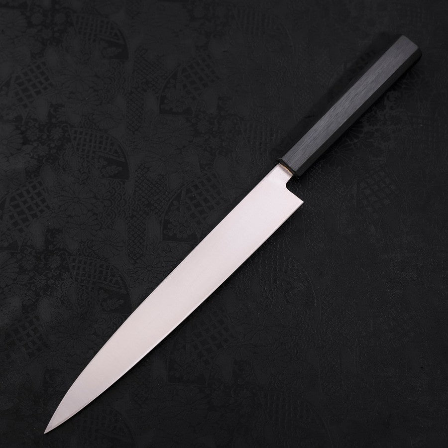 Premium Yanagiba Sushi Knife 240mm - AUS 8 High Carbon Steel, Polished Dark Blue Blade with Urushi Lacquer Handle - Perfect for Sushi Chefs & Japanese Cuisine Preparation