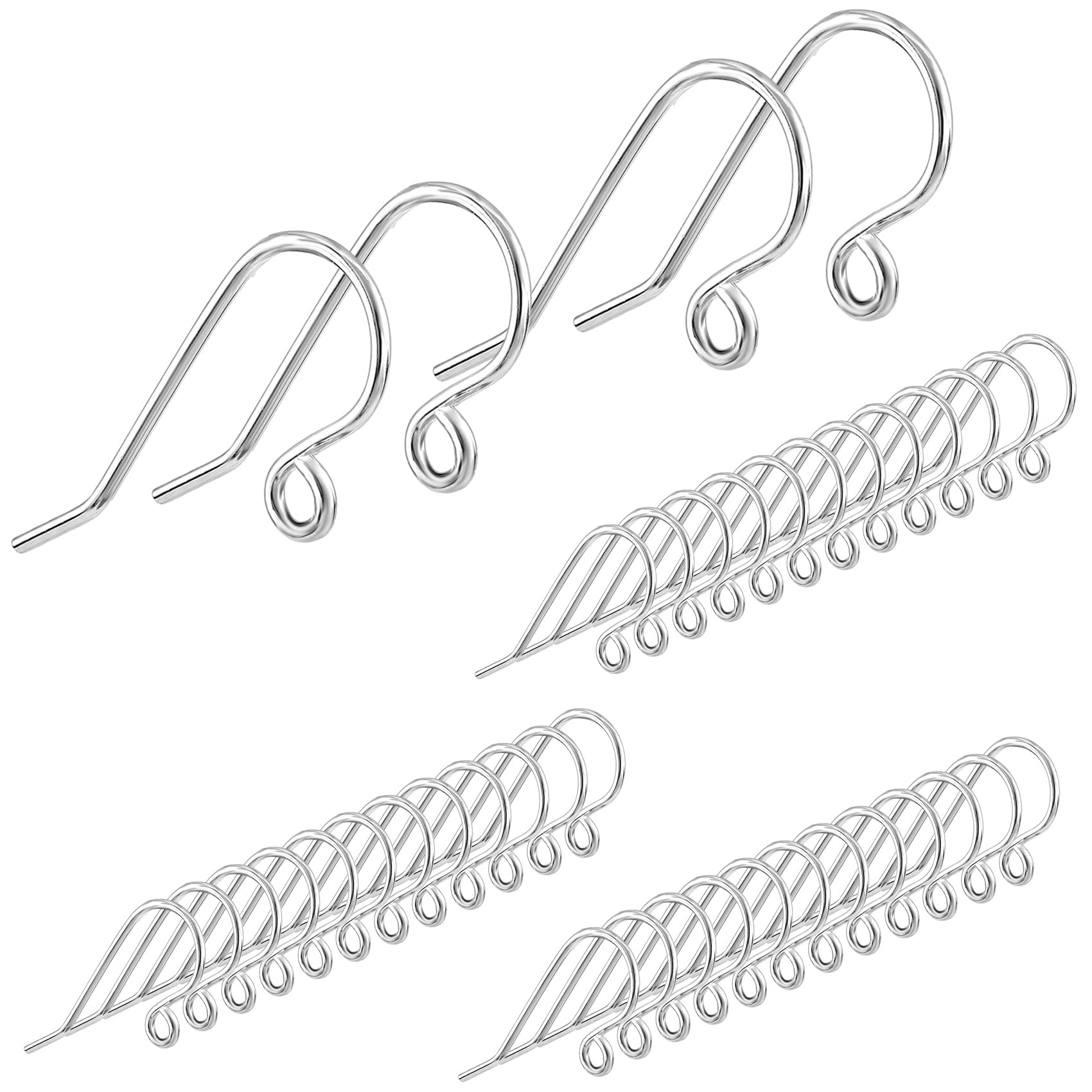 200 PCS White Gold Plated Hypoallergenic Earring Hooks - DIY Jewelry Making Supplies for Handmade Earrings, Perfect for Crafters and Jewelry Designers