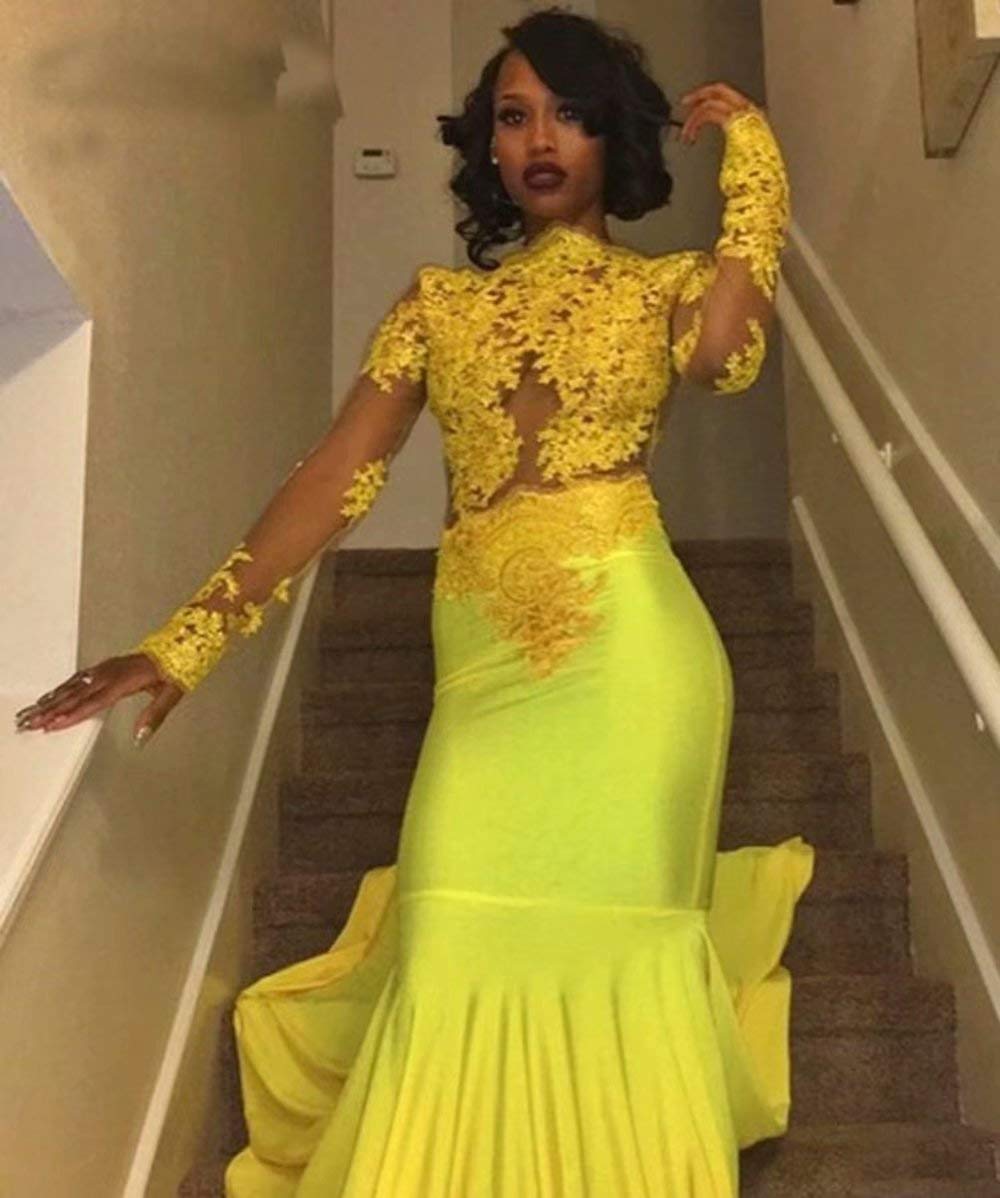 Elegant Mermaid Prom Dresses for Women - Long Sleeve Lace Applique Formal Evening Gowns | Perfect for Homecoming, Ball, Wedding & Special Occasions