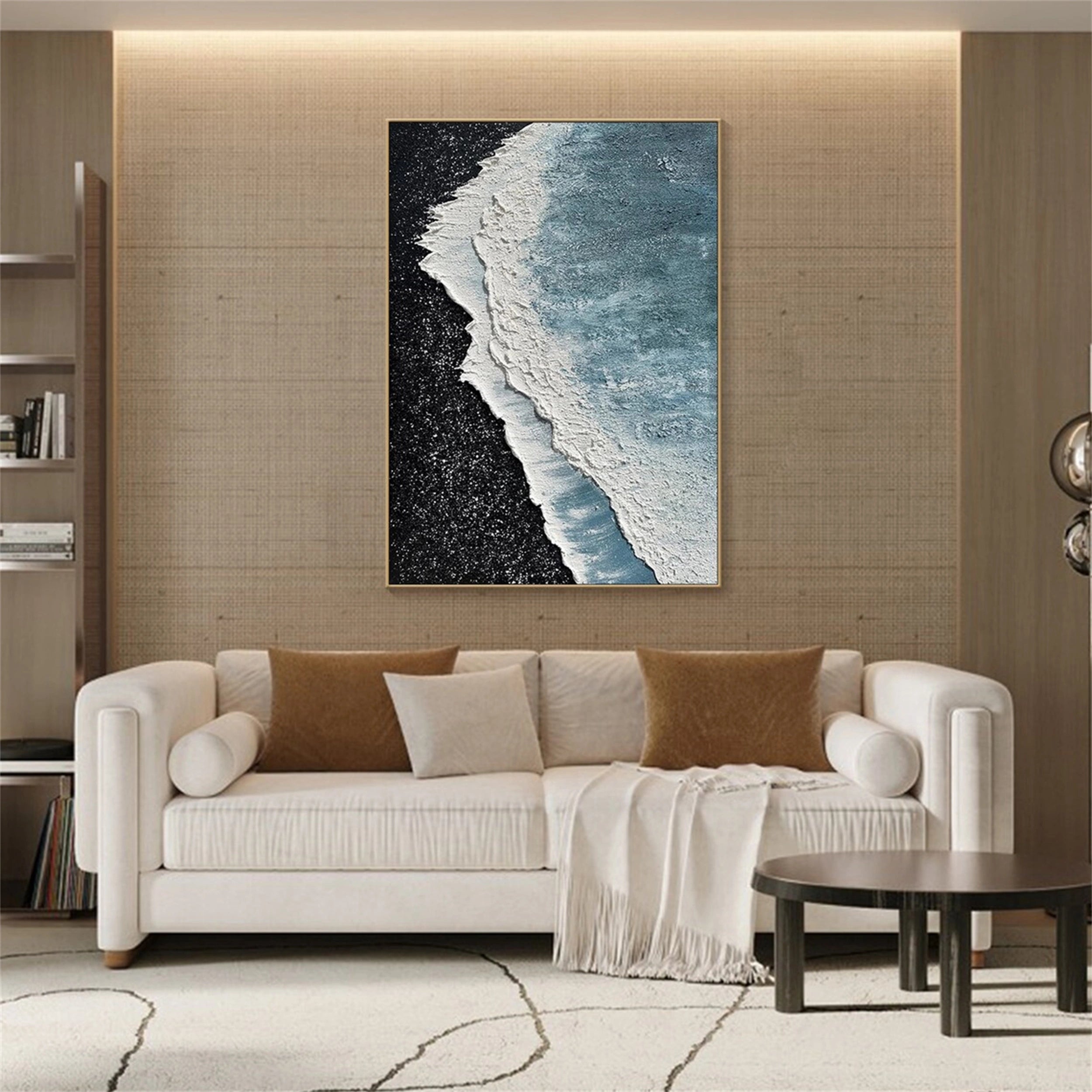 Ocean and Sky Painting #OS 047 - Handmade Canvas Wall Art for Home Decor, Office & Living Room - Stunning Seascape Artwork for Coastal & Nautical Themed Interiors