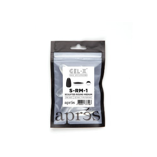 Apres Sculpted Gel X Tips - Medium Round 50pc Set for DIY Nail Art | Professional Salon Quality Fake Nails | Perfect for Home Manicures, Nail Extensions & Special Occasions