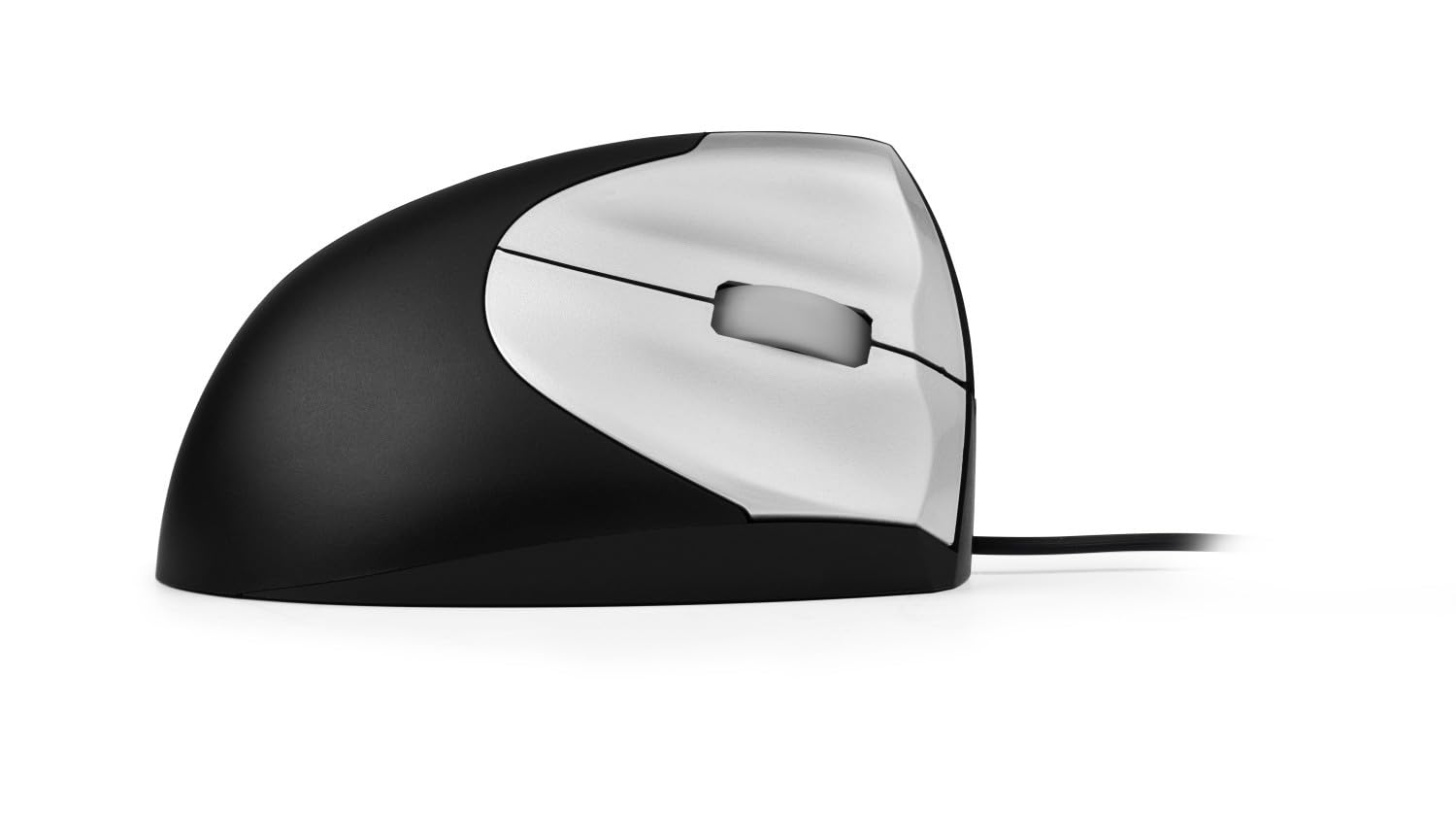 R-Go Tools RGOEZML Minicute EZ Evolution Vertical Ergonomic Mouse (Right-Handed, Black/Silver) - Perfect for Office Work, Gaming & Reducing Wrist Pain