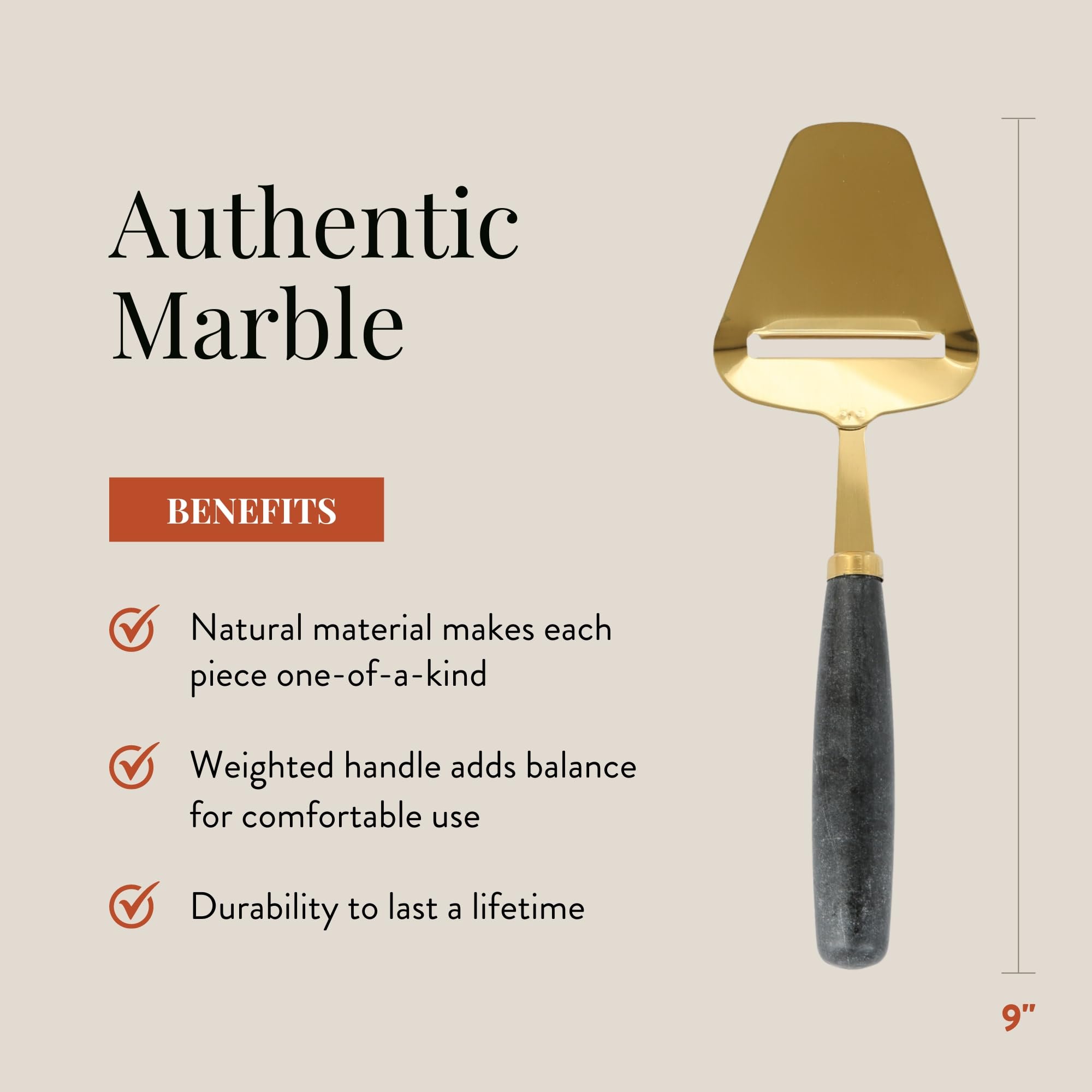 Premium Black Marble Cheese Slicer - Handheld Cheese Cutter & Shaver for Block Cheese | Perfect for Charcuterie Boards, Wine Pairings & Gourmet Kitchen Use