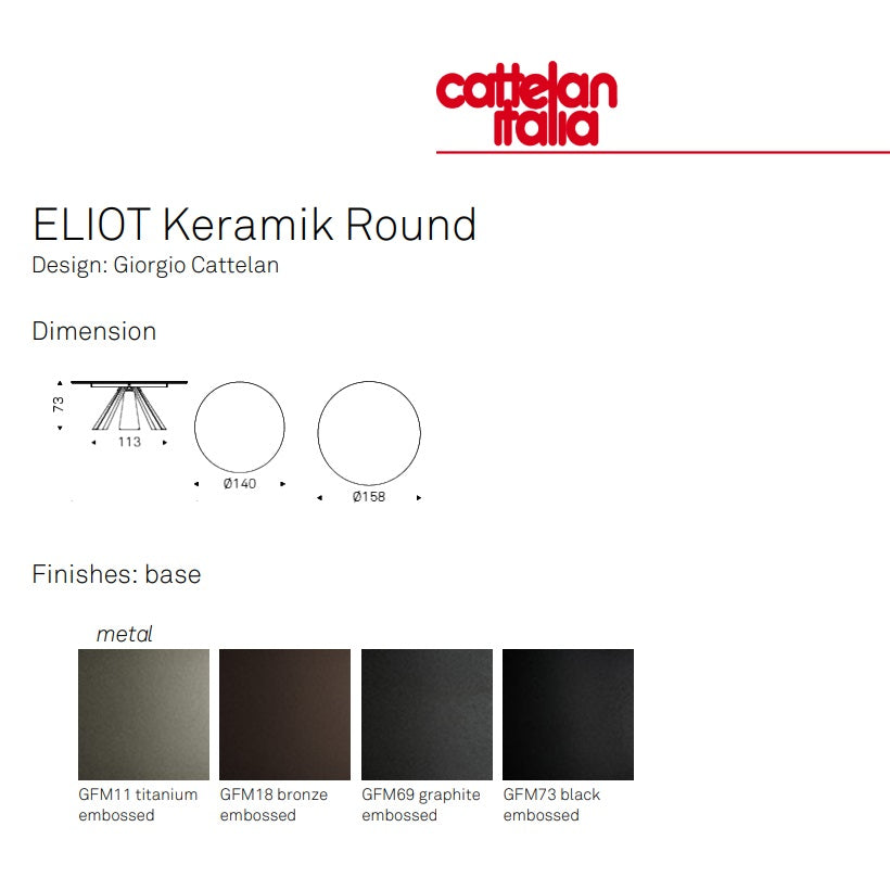 Eliot Ceramic Round Dining Table - Elegant & Durable for Kitchen, Patio, or Outdoor Entertaining