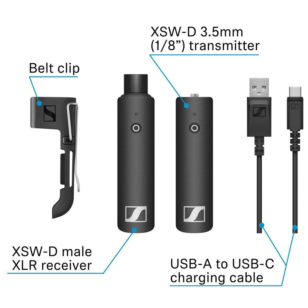 Sennheiser XSW-D Professional Wireless Microphone System - 250ft Range, 5-Hour Battery Life, Ideal for Live Performances, Public Speaking & Studio Recording