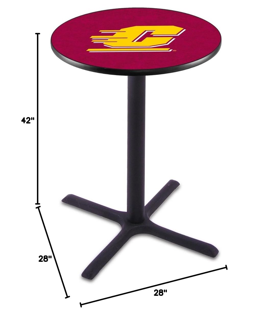 Holland Bar Stool Co. L211 42 Inch Black Wrinkle Finish Pub Table - Perfect for Home Bars, Game Rooms & Restaurants