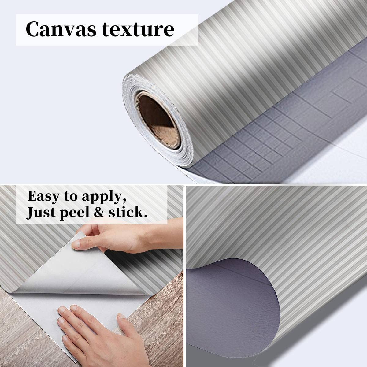 3D Corrugated Grey Metal Wallpaper - Rusty Zinc Grunge Texture Self-Adhesive Peel & Stick Wall Mural for Bedroom, Living Room, Dorm Decor - Easy to Apply on Walls, Ceiling & Wardrobe - Industrial Style Home & Office Interior Design