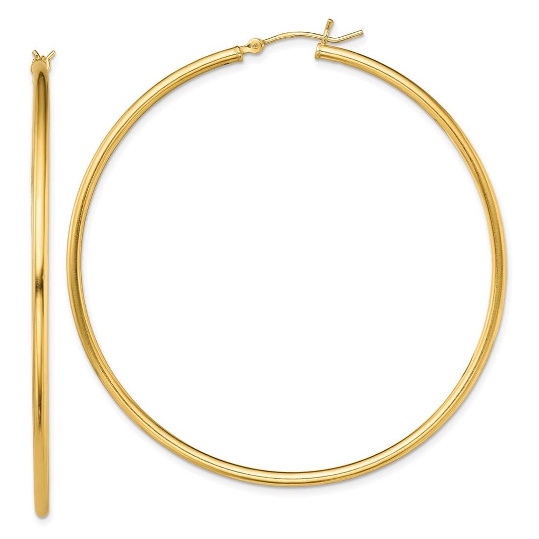 925 Sterling Silver Gold-Tone Polished Hoop Earrings for Women - Elegant Everyday & Party Jewelry - Hypoallergenic & Tarnish-Resistant