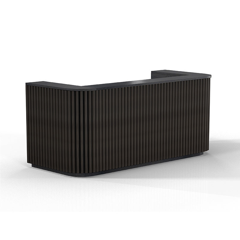 Modern HALO Reception Desk 240cm - Sleek Black Office Furniture for Professional Spaces | Perfect for Corporate Lobbies, Hotels & Business Centers
