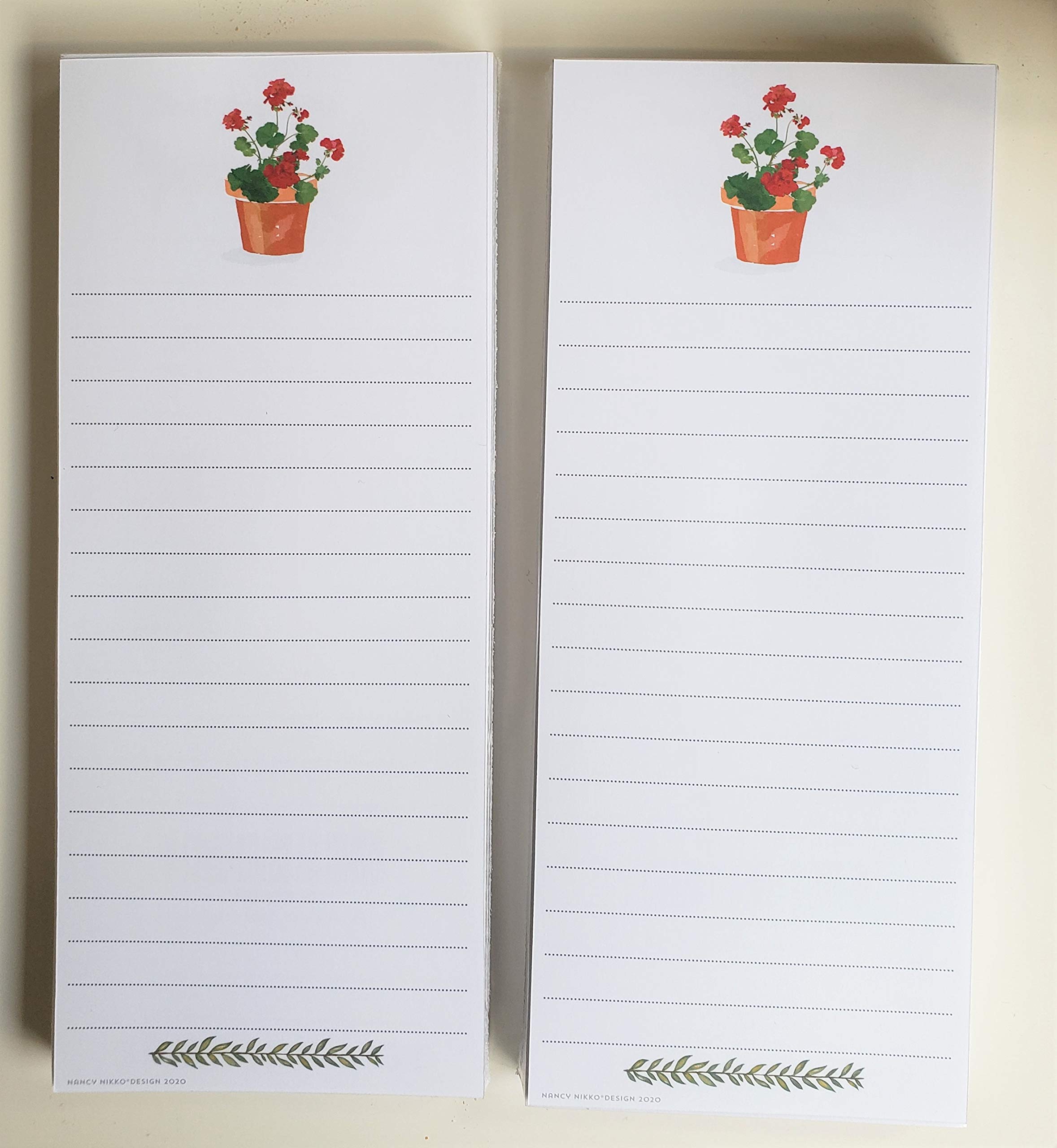 GERANIUMS Refrigerator Notepads - 2-Pack Magnetic Memo Pads for Grocery Lists & Reminders - Perfect for Kitchen, Office & Home Organization