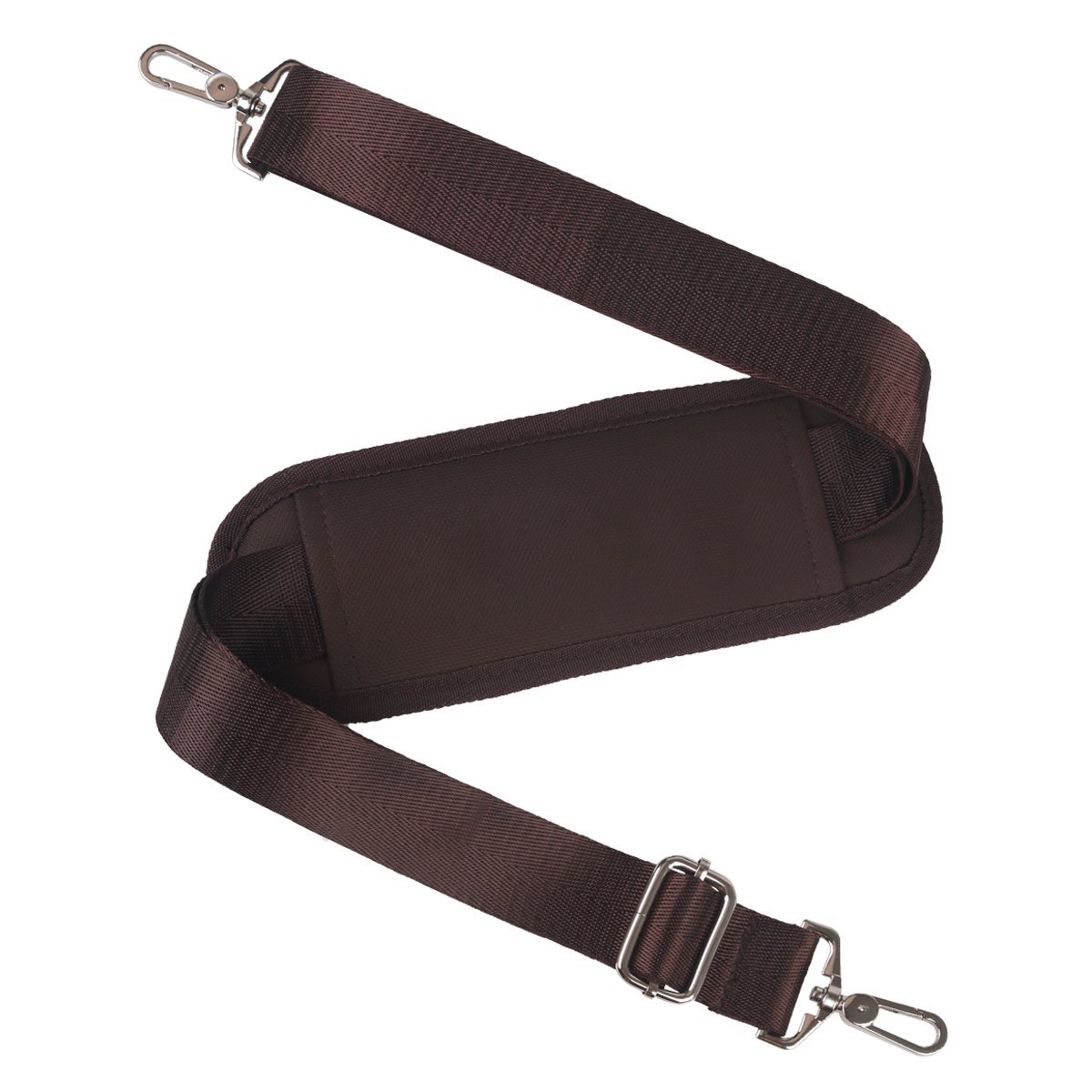 BOMKEE 59 Inch Adjustable Universal Shoulder Strap with Metal Swivel Hooks & Non-Slip Pad - Replacement Strap for Laptop Bag, Briefcase, Messenger Bag, Diaper Bag, Camera Bag & Travel Accessories (Brown) | Perfect for Work Commute, Business Trips & Everyday Carry