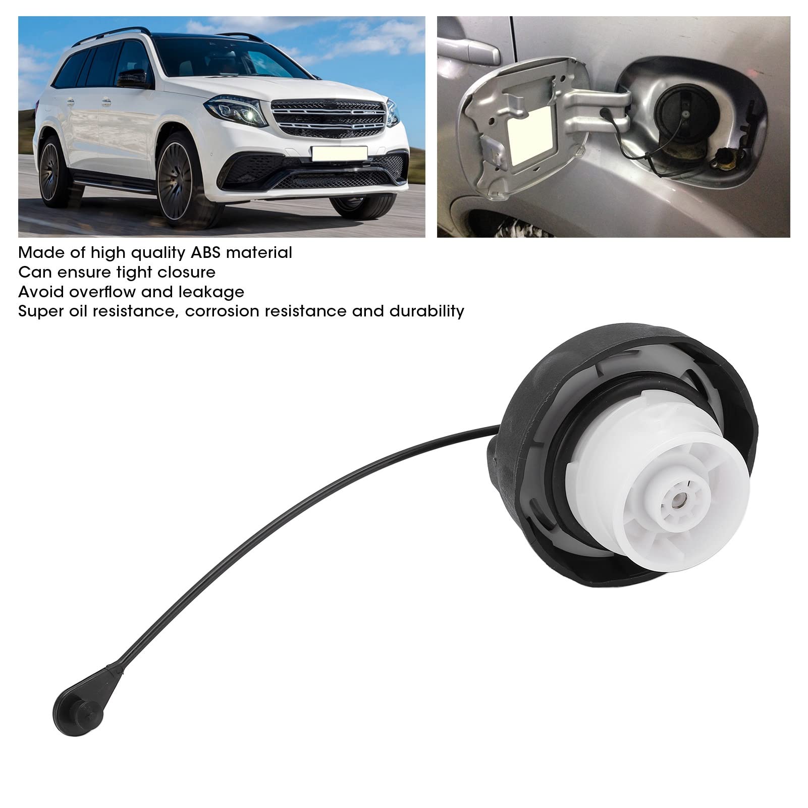EXCLUZO Black ABS Fuel Cap - Leak-Proof & Tight Closure for Cars, Trucks, SUVs - Perfect for Preventing Gas Overflow and Spills During Refueling
