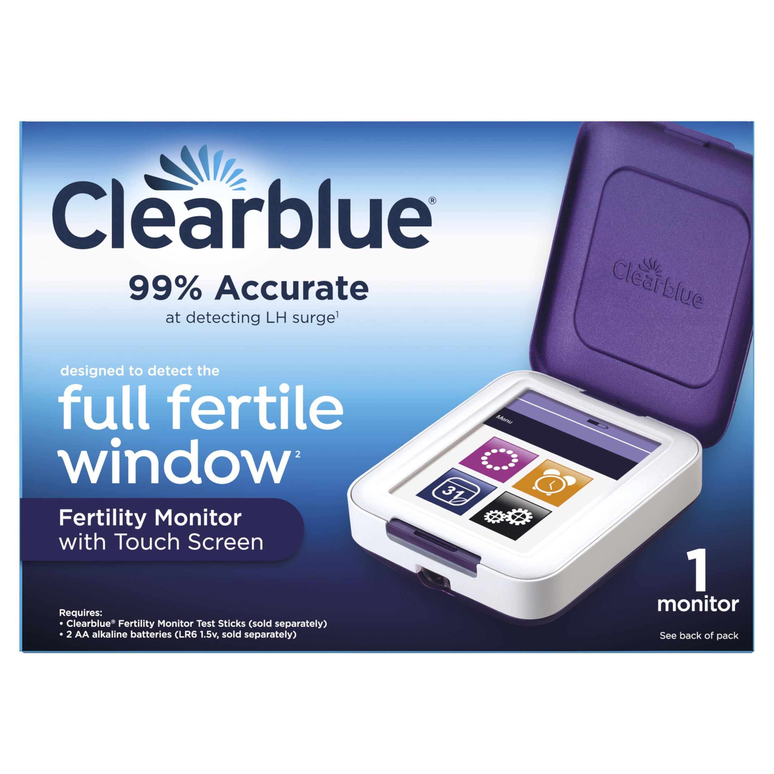 Clearblue Fertility Monitor - Digital Touch Screen Ovulation Predictor Kit for Women, 1 Count | Track Fertility & Maximize Conception Chances | Perfect for Trying to Get Pregnant or Family Planning