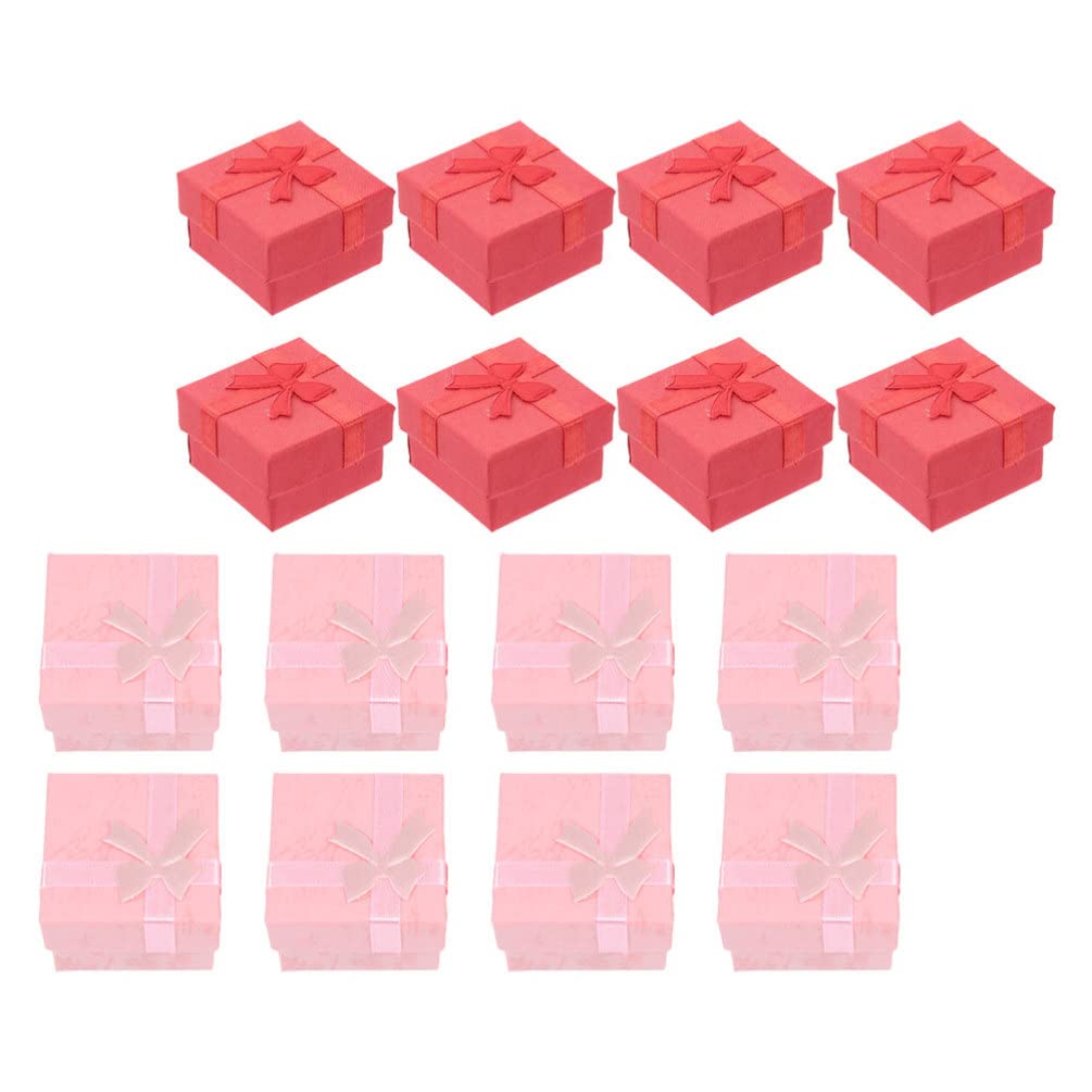 24Pcs Wedding Ring Box Set - Elegant Jewelry Gift Box with Ribbon Bow for Rings, Earrings, Necklaces & Bracelets | Perfect for Wedding Favors, Bridal Showers & Jewelry Packaging