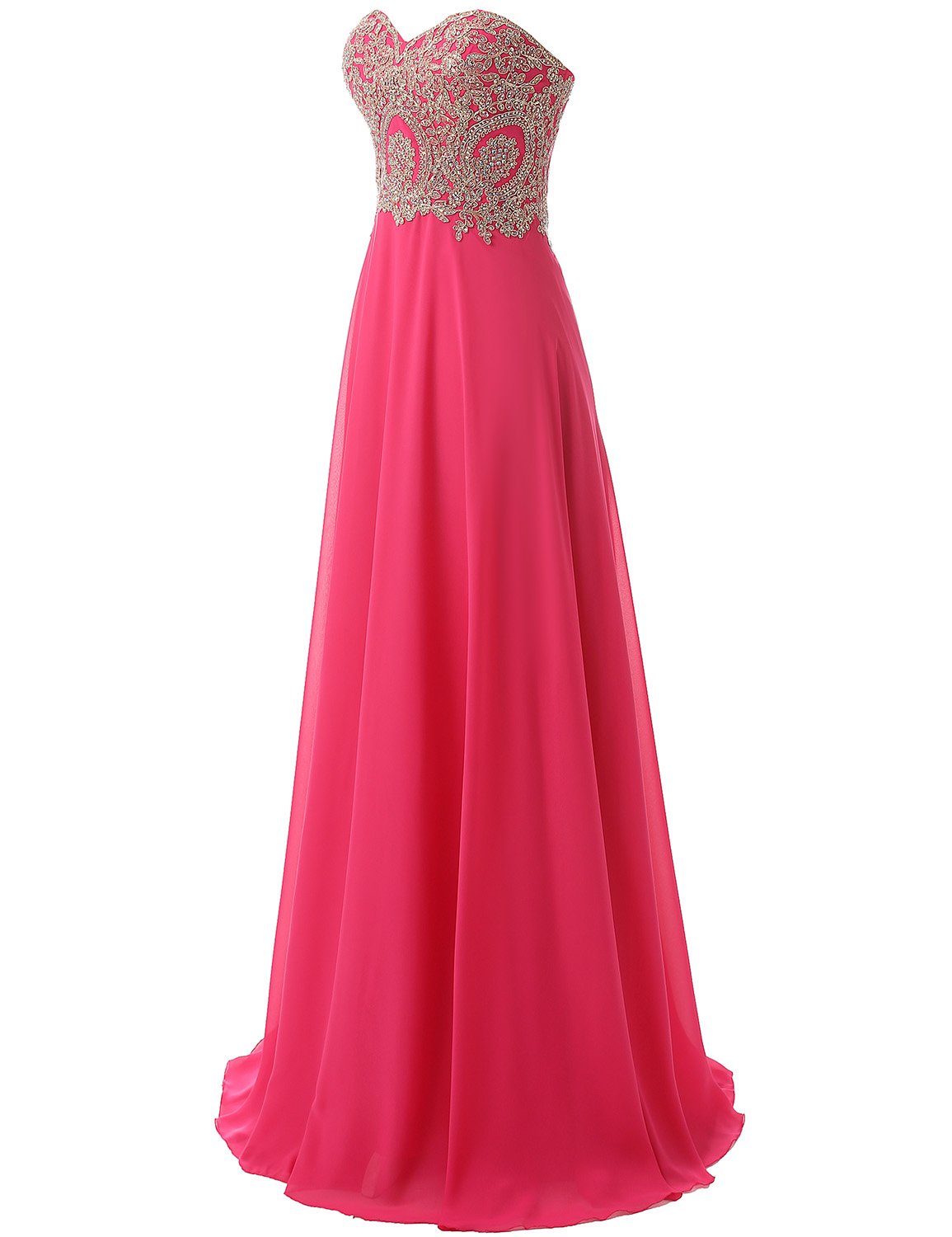 Sarahbridal Sweetheart Chiffon Bridesmaid Dress Long Pleated Prom Evening Gown for Juniors | Formal Dances, Weddings, Special Occasions