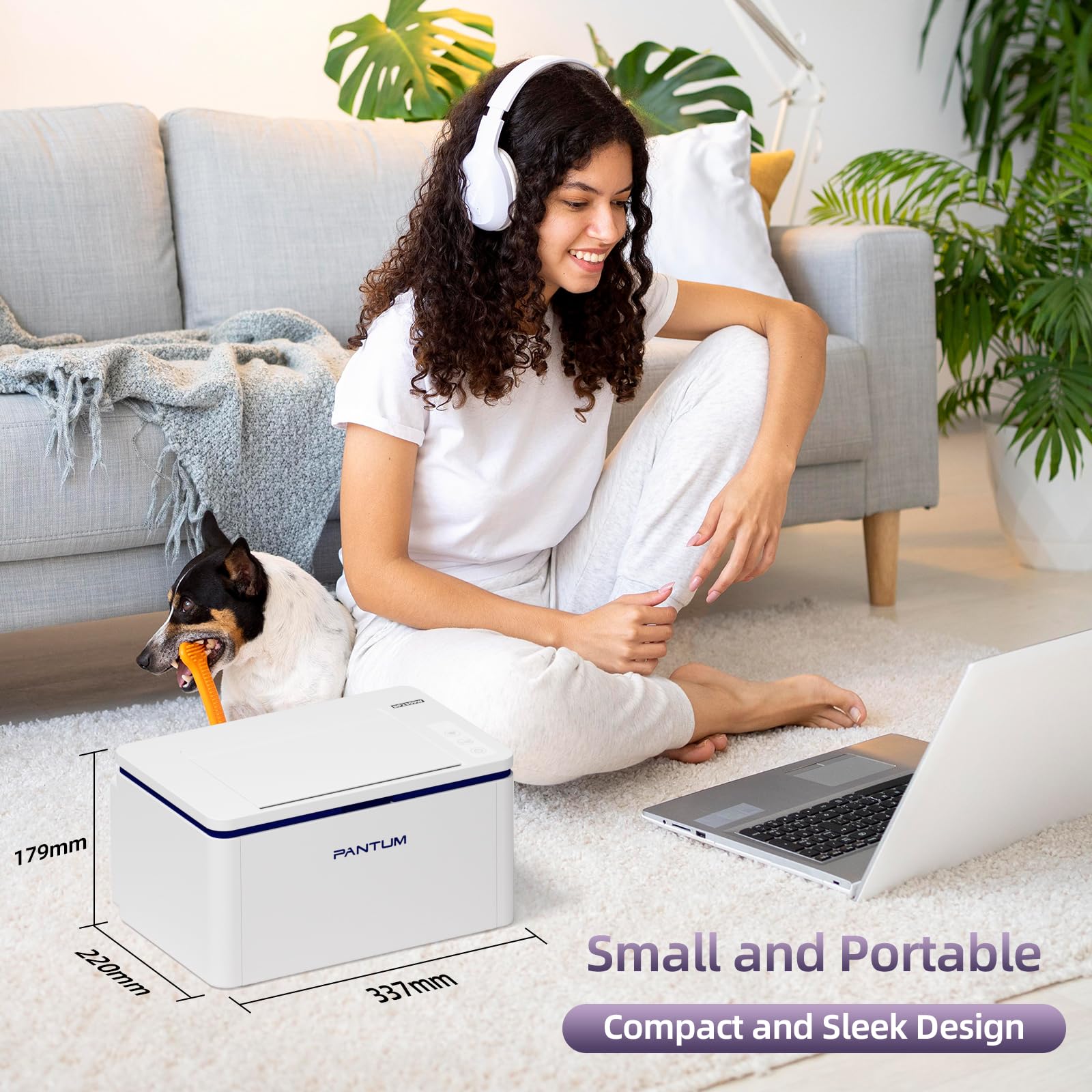 PANTUM BP2309W Wireless Laser Printer with WiFi, USB & Bluetooth - 20ppm A4 Monochrome Printer for Home Office | Compact Design for Small Spaces, Ideal for Remote Work & Student Use