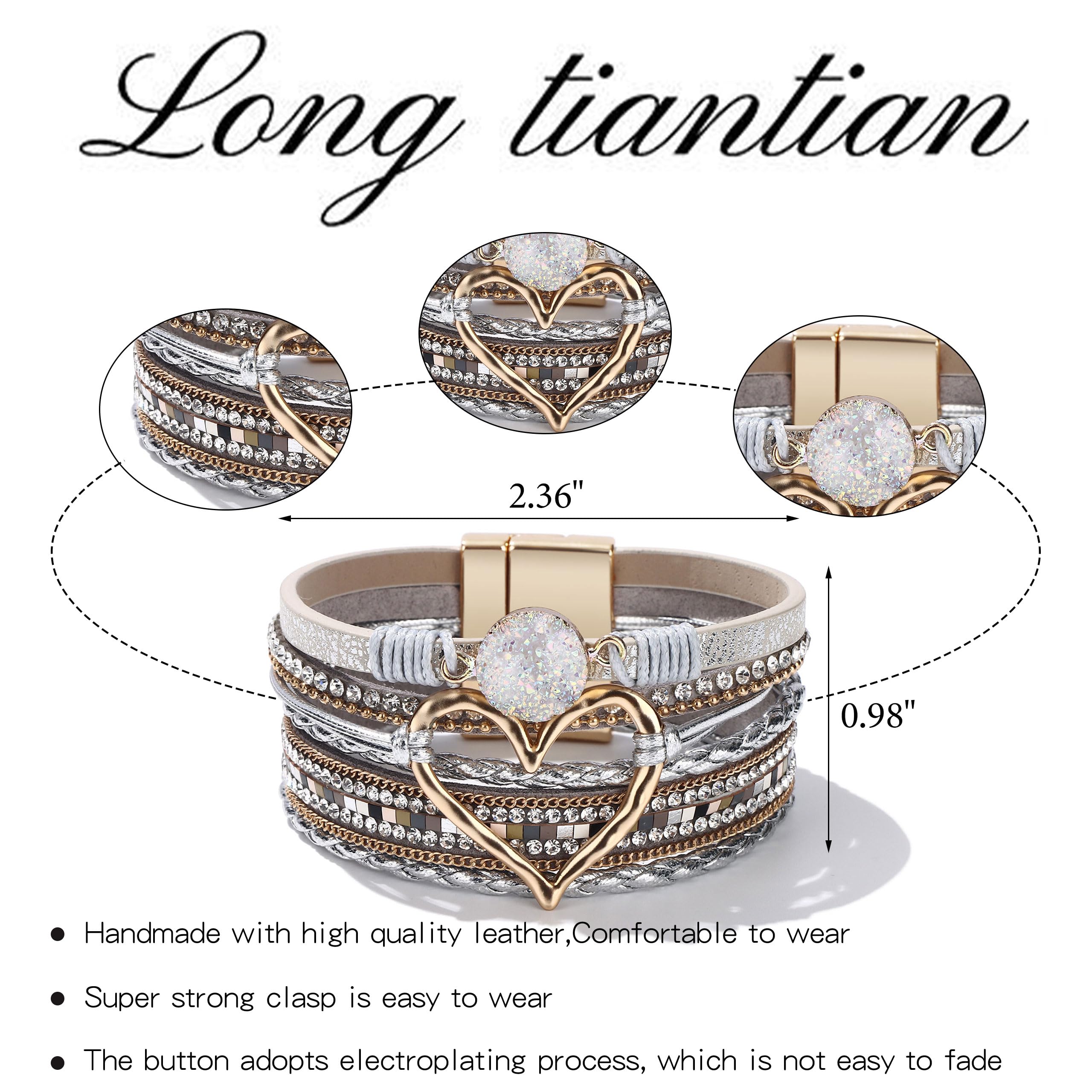 Boho Leather Wrap Bracelets for Women - Trendy Stackable Infinity Bracelets, Layered Boho Jewelry Gifts - Perfect for Everyday Wear, Festival Outfits & Bohemian Style Accessories