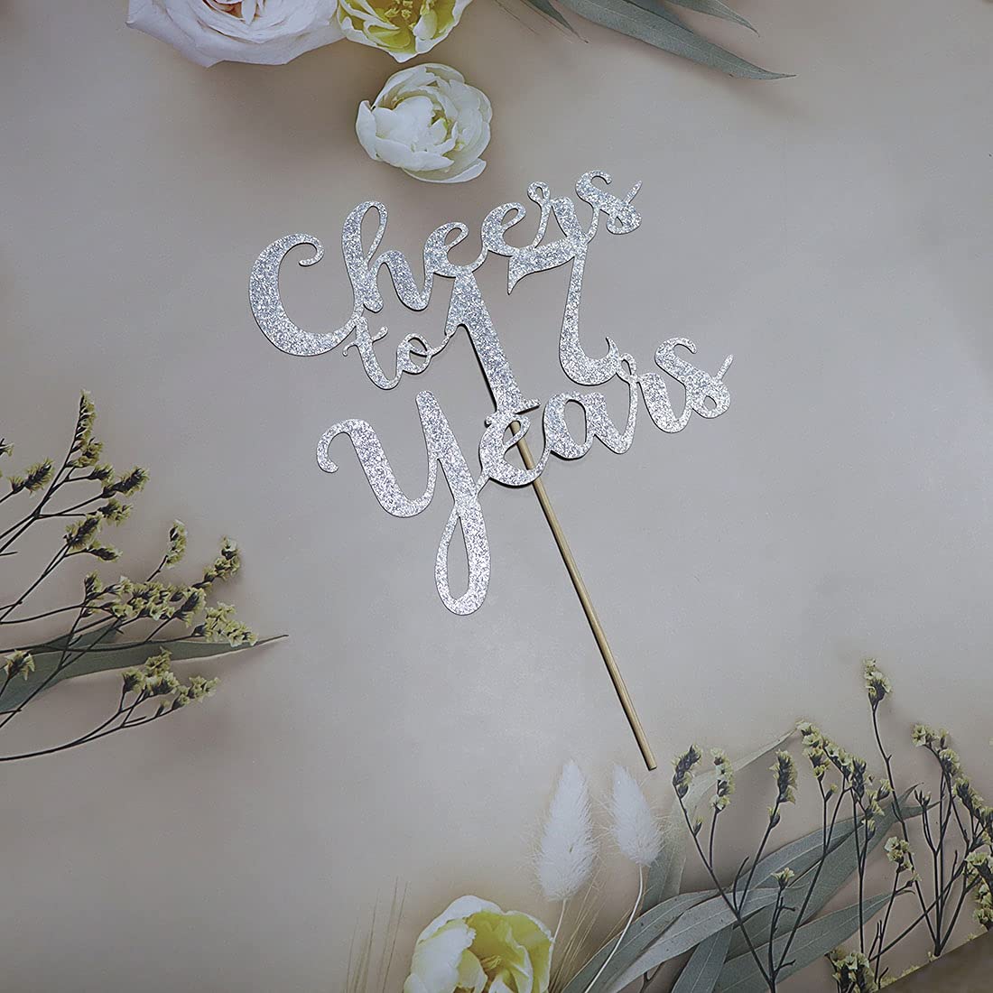 17th Birthday Cake Topper - Silver Glitter 'Cheers to 17 Years' Decor for Anniversary & Sweet 16 Parties | Perfect for Milestone Celebrations, Graduations & Special Occasions