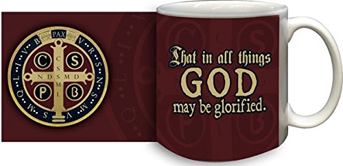 Benedictine Medal Coffee Mug - Religious Gift for Catholics, Inspirational Christian Ceramic Cup - Perfect for Prayer, Bible Study & Daily Devotion