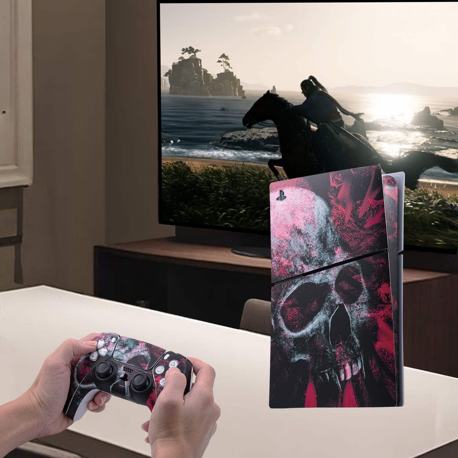McBazel Custom Vinyl Skin Sticker Decal for PS5 Slim Digital Edition (Not Compatible with PS5/PS5 Pro) - Protective Cover with Unique Designs for Gaming Console Personalization & Scratch Protection
