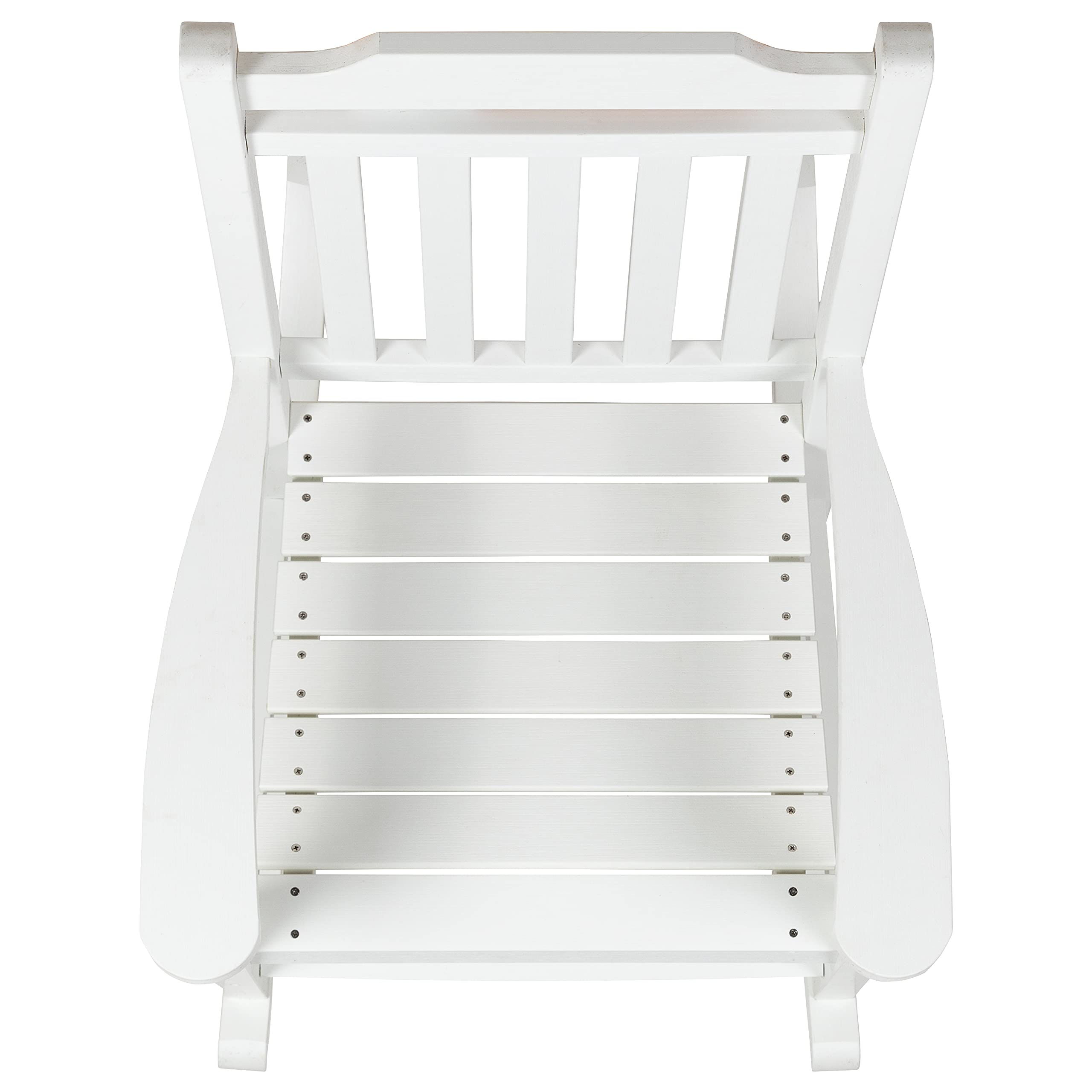 All-Weather Poly Resin Rocking Chair in White - Durable Outdoor Patio Furniture for Garden, Porch & Poolside Relaxation