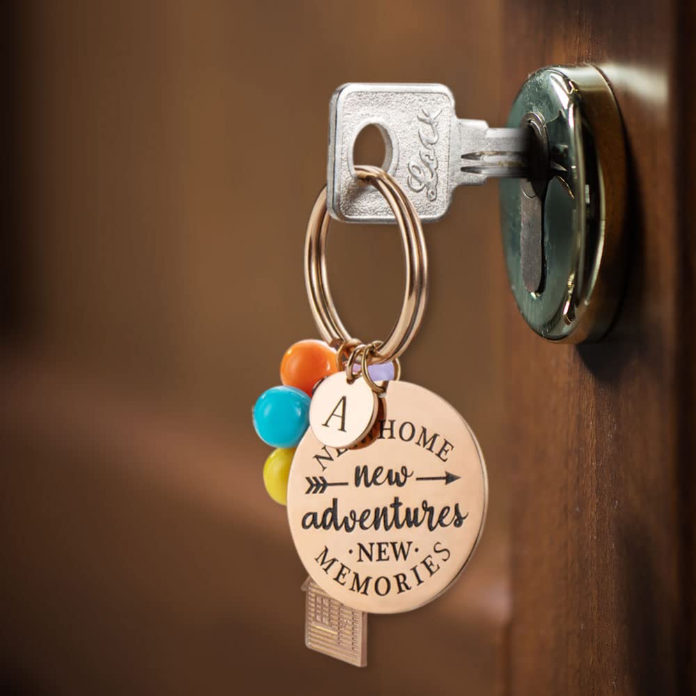 Stainless Steel Housewarming Keychain - Elegant New Home Gift for Homeowners, First Home Jewelry Present - Perfect for Housewarming Parties & Moving In Celebrations