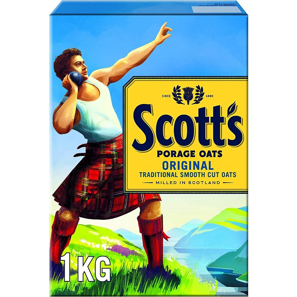 Scott's Porage Oats - 1kg (35.2 oz) Premium Rolled Oats for Breakfast, Baking & Healthy Snacks - Perfect for Porridge, Granola & Oatmeal Recipes