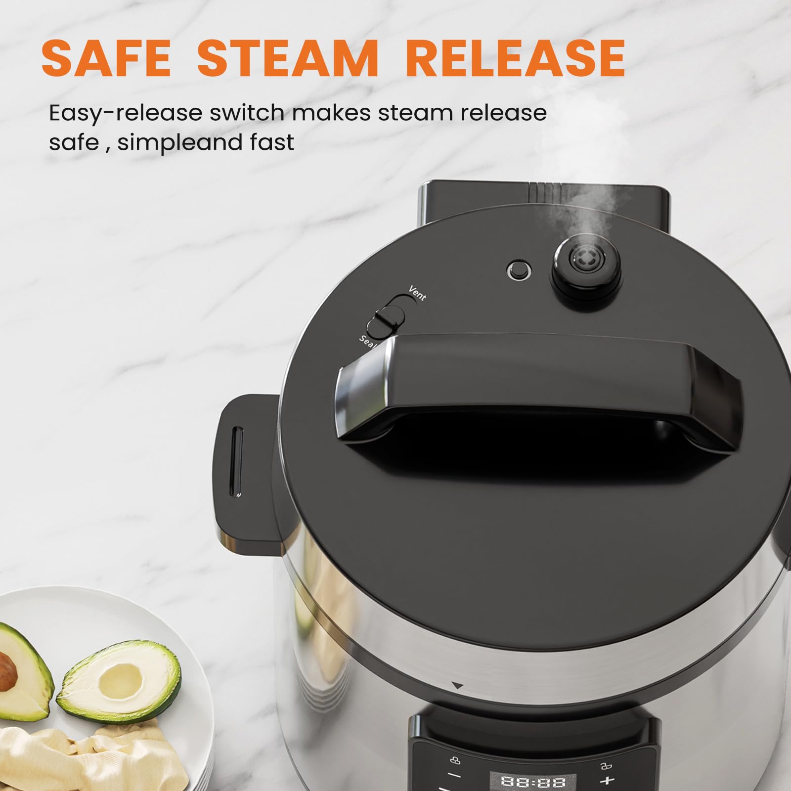 AYMXZTE 9-in-1 Electric Pressure Cooker 6 Quart - Multi-Cooker with Steamer, Yogurt Maker, Warmer, Sterilizer, Saute, Slow Cooker, Rice Cooker & Egg Cooker | Perfect for Meal Prep, Family Dinners & Healthy Cooking