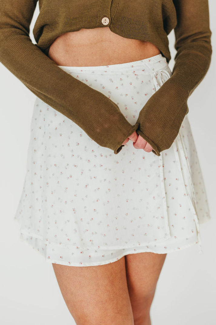 Flora Mini Wrap Skirt in Cream | Women's Summer Boho Skirt | Perfect for Beach, Vacation & Casual Outfits
