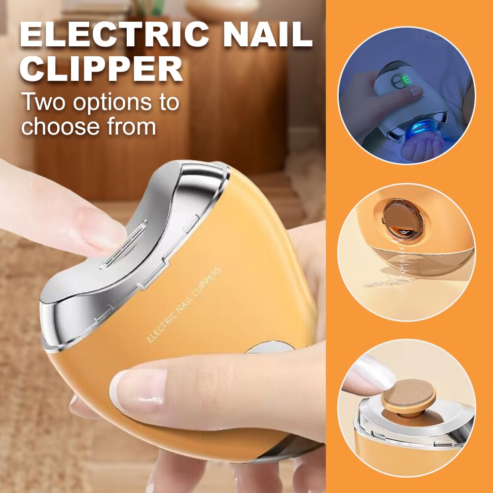 3-Speed Electric Nail Clipper & Buffer - 2-in-1 Automatic Nail Trimmer with Polishing Function, Safe & Convenient for Home & Travel Use (Purple) - Perfect for Manicures, Pedicures & Pet Grooming