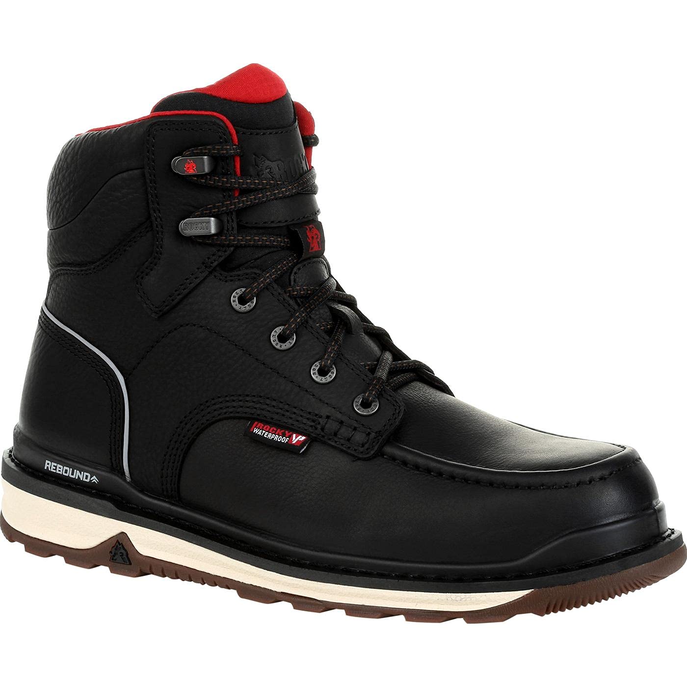 Rocky Rams Horn Waterproof Work Boots for Men - Slip Resistant & Durable Safety Shoes for Construction, Hiking & Outdoor Work