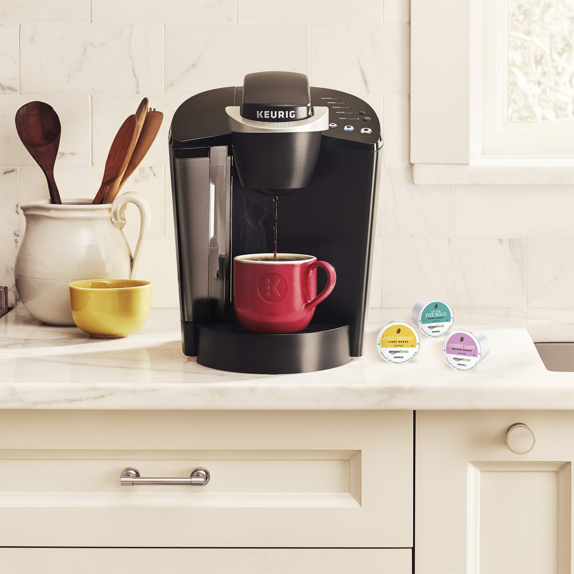 Keurig K-Classic Single Serve Coffee Maker with 60-Count AmazonFresh Coffee Variety Pack (3 Flavors) - Perfect for Home, Office, and Small Spaces