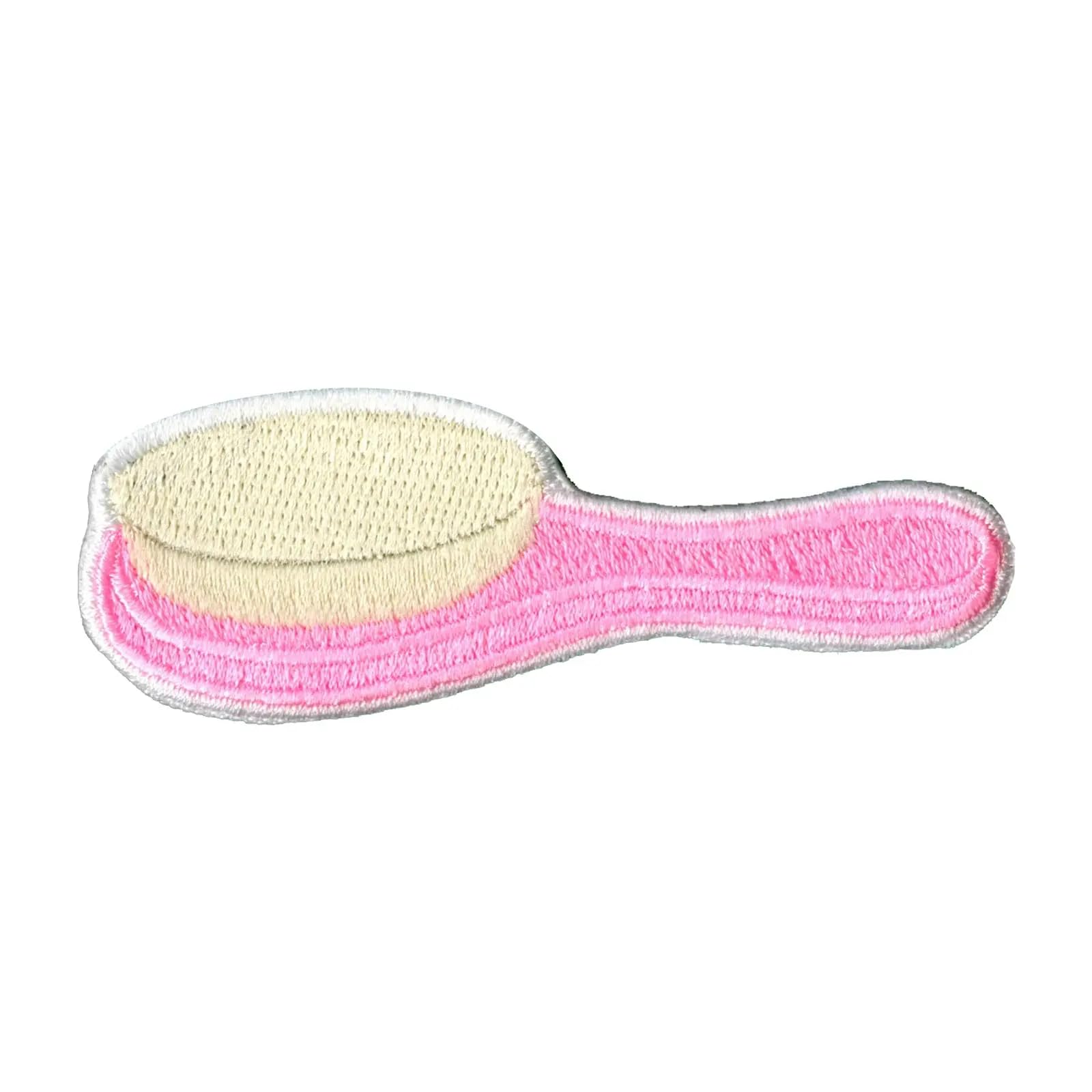 Pink Hair Brush Patch - Embroidered Iron-On Comb Style for Girls - Perfect for DIY Clothing, Backpacks, and Accessories Customization
