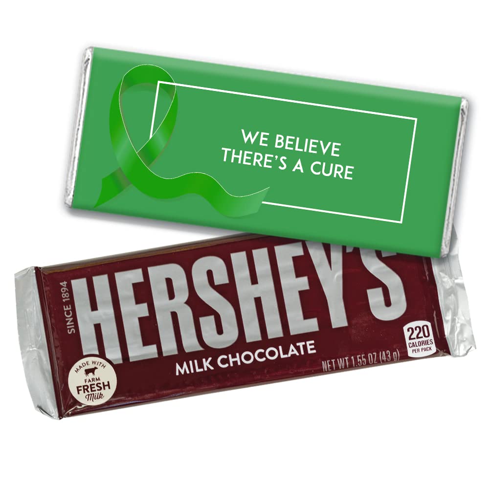 12-Pack Kelly Green Ribbon Kidney Cancer Awareness Personalized Chocolate Bars - Custom Wrapped Candy for Fundraisers, Charity Events & Awareness Campaigns (12Pcs) - Perfect for Donor Gifts, Support Groups & Health Awareness Programs