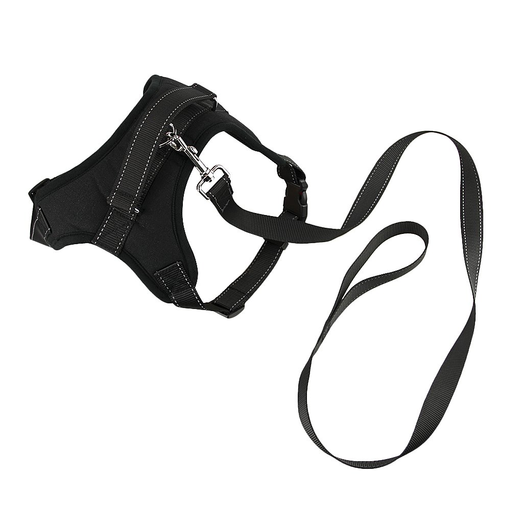 **Heavy Duty Adjustable Reflective No-Pull Dog Harness & Leash Set for Small, Medium, Large Dogs - Padded Chest Vest with Handle for Training, Walking, Hiking, and Outdoor Adventures**
