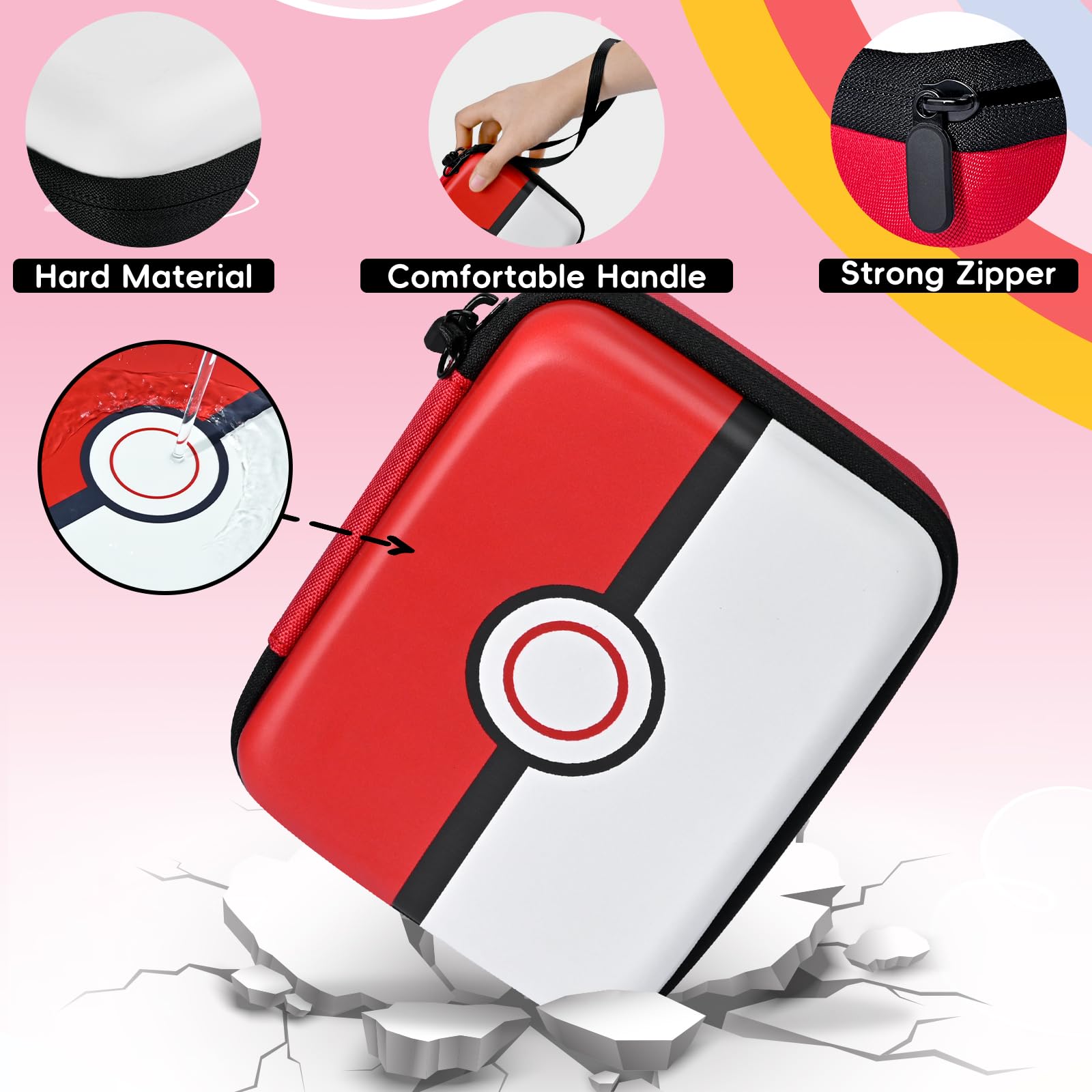 Hard-Shell Trading Card Storage Case - Holds 400+ MTG, PTCG & TCG Cards | Durable Card Holder Box for Magic The Gathering & Pokémon | Perfect for Collectors, Tournaments & Gift for Boys & Girls (PKMC007)