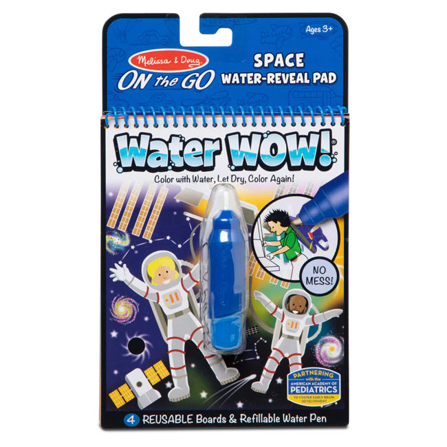 MND30178 Water Wow Space Coloring Book - Reusable & Mess-Free Kids Activity for Travel, Home & Outdoor Fun