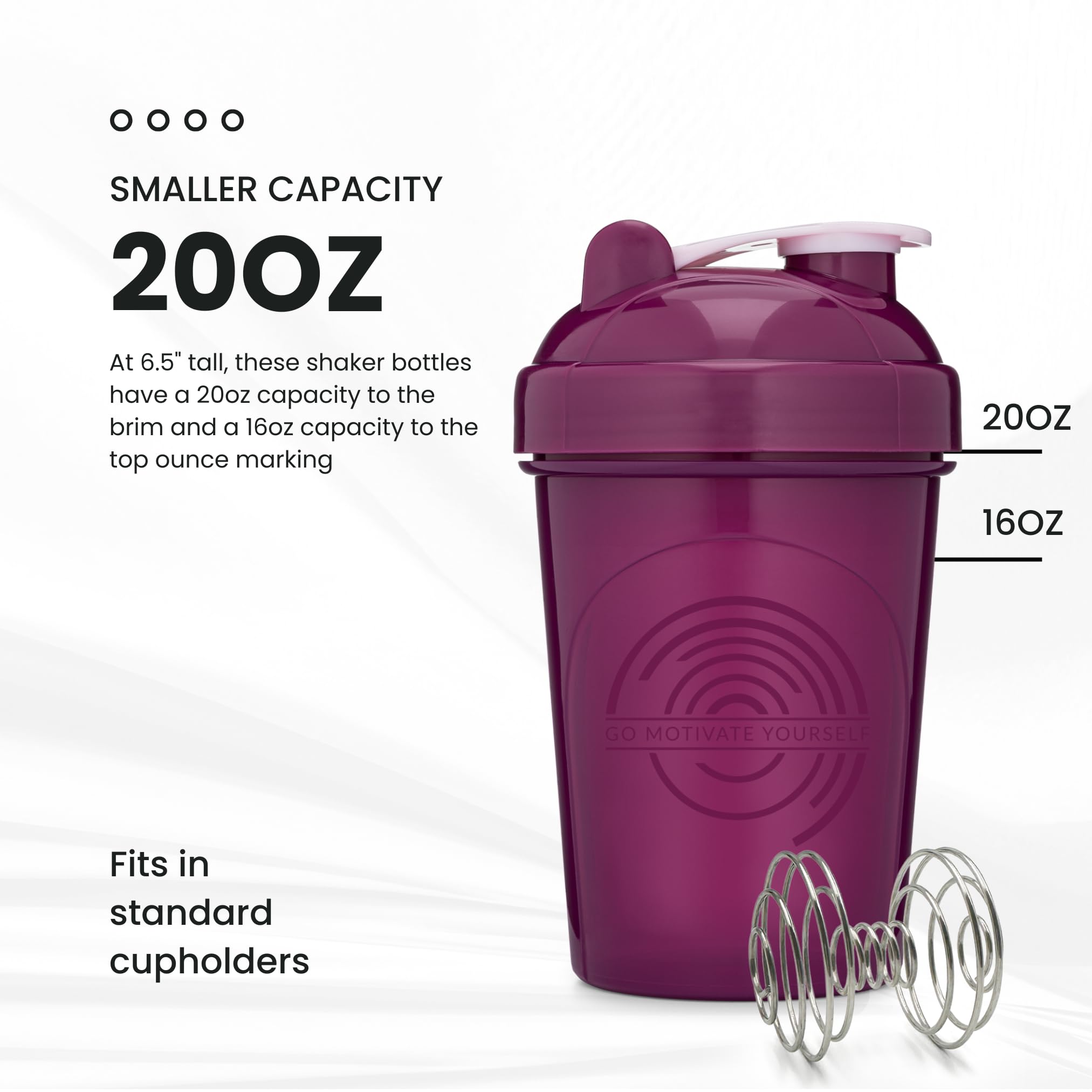 GOMOYO 20-Ounce Protein Shaker Bottle 2-Pack (Coral & Mint) - BPA Free, Dishwasher Safe with Mixing Ball - Perfect for Gym, Workout & Post-Exercise Recovery