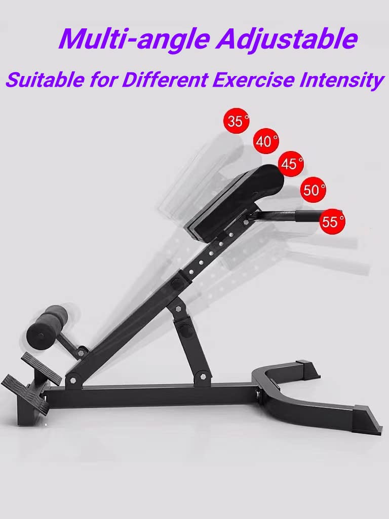 ComMax Hyperextension Roman Chair - Foldable Adjustable Back Extension Bench for Home Gym, Core & Ab Workout - Perfect for Waist, Abdominal & Back Training, Strength Exercises & Fitness Routines
