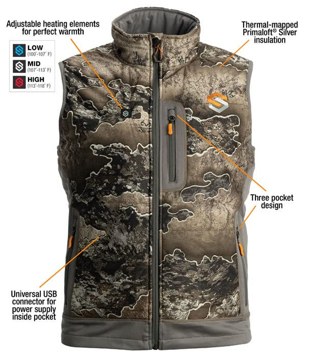 ScentLok BE:1 Reactor Plus Men's Electric Heated Hunting Vest - Battery Powered Warm Jacket for Cold Weather Outdoor Activities, Hunting, Camping & Winter Sports