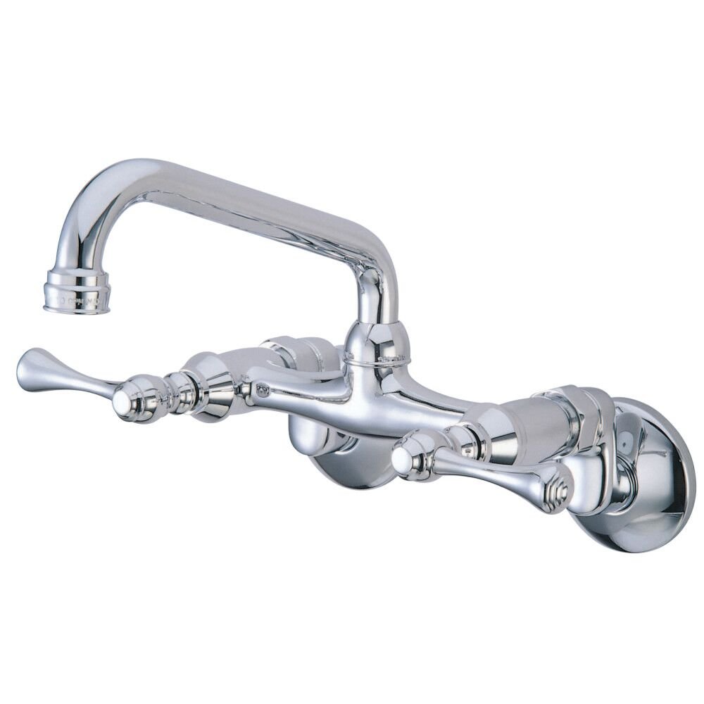 Elements of Design Wall Mount Kitchen Faucet with Lever Handle in Chrome Finish - Perfect for Modern Farmhouse, Industrial & Commercial Kitchens