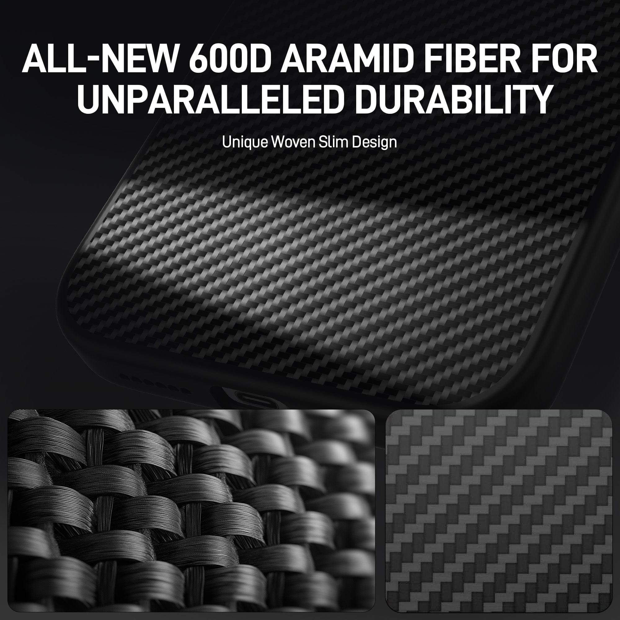 Raptic Aramid Fiber Case for iPhone 16 Pro Max - Ultra Thin & Military-Grade Protection - Perfect for Everyday Use, Travel & Outdoor Activities
