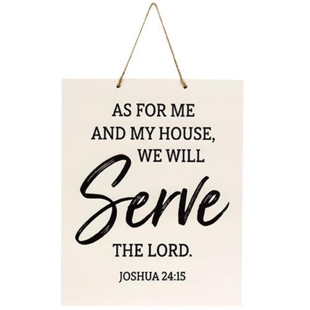 Rustic Wood Pallet Board with Rope Sign - 'As For Me and My House' Bible Verse Wall Decor for Farmhouse, Living Room & Entryway