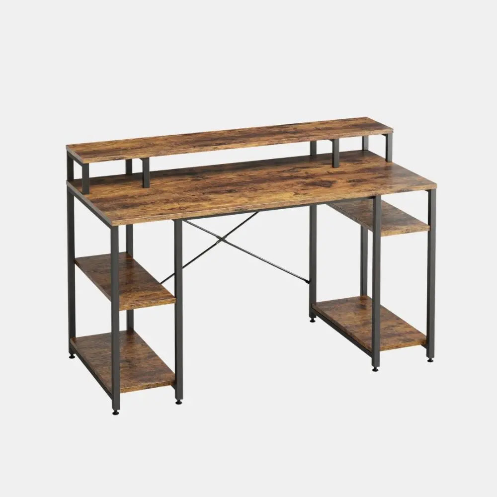 Bestier Home Office Desk with Monitor Shelf - Ergonomic Computer Desk for Small Spaces, Study & Workstation - Perfect for Remote Work, Gaming & Office Setup