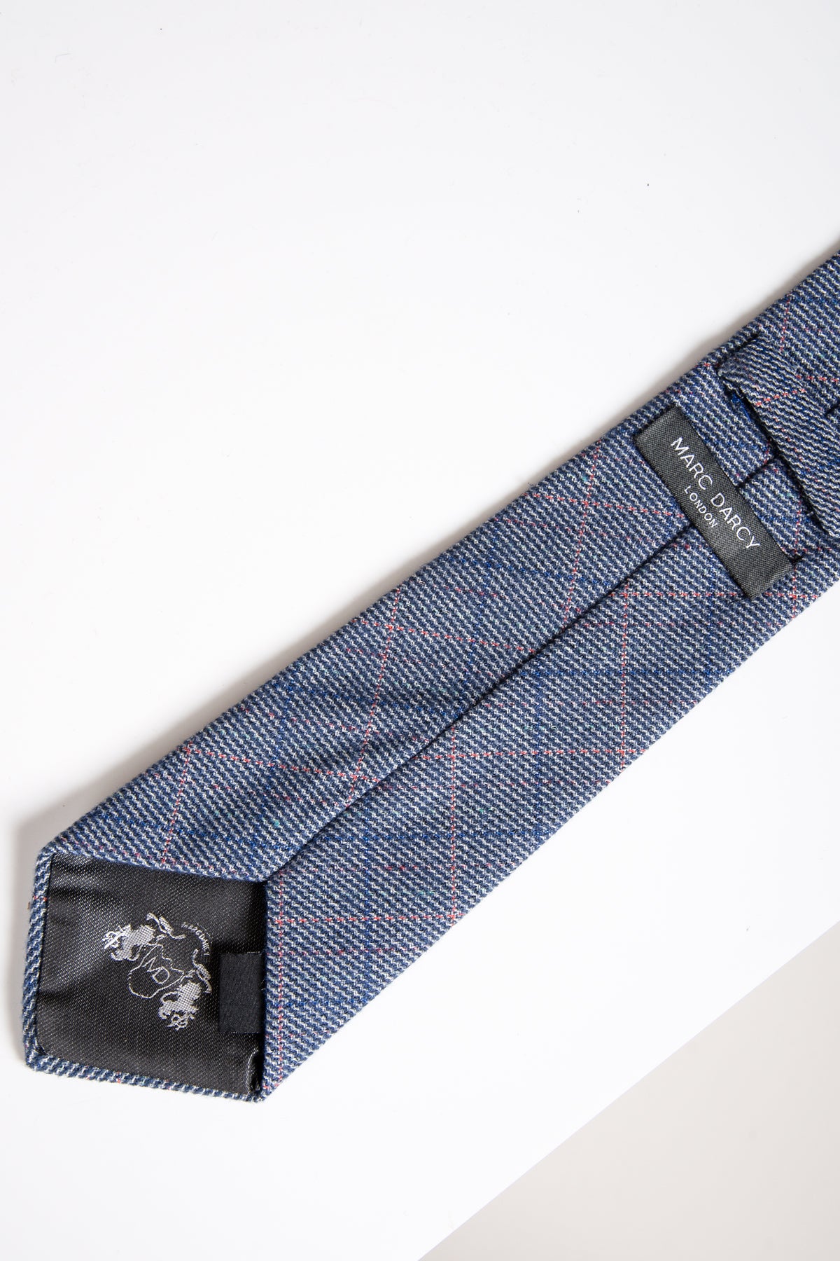 Hilton Blue Check Tweed Necktie - Classic Men's Formal Tie for Business, Weddings & Office Wear - Premium Wool Blend Accessory for Professional Style