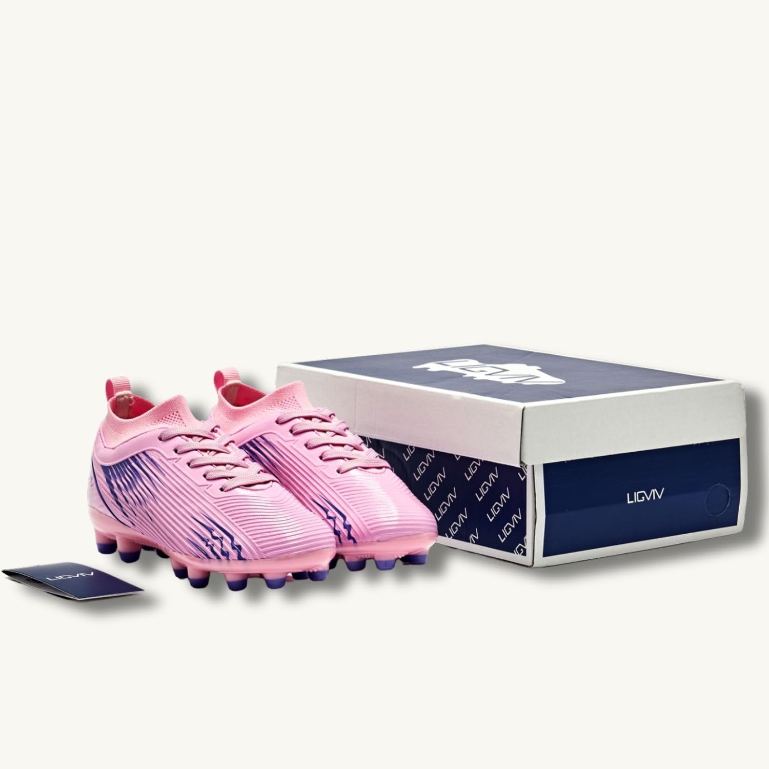 **Kids Soccer Cleats for Boys & Girls - Dynamic Collar Football Shoes for Firm Ground - Toddler, Little Kid & Big Kid Sizes - Perfect for Outdoor Matches & Training**